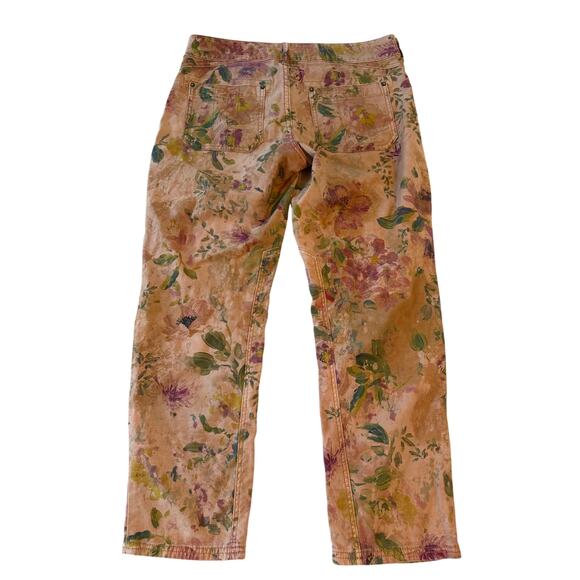 Pilcro Anthropologie Wanderer Straight Leg Jeans Women 30 Cottage Floral Rose - Picture 3 of 16